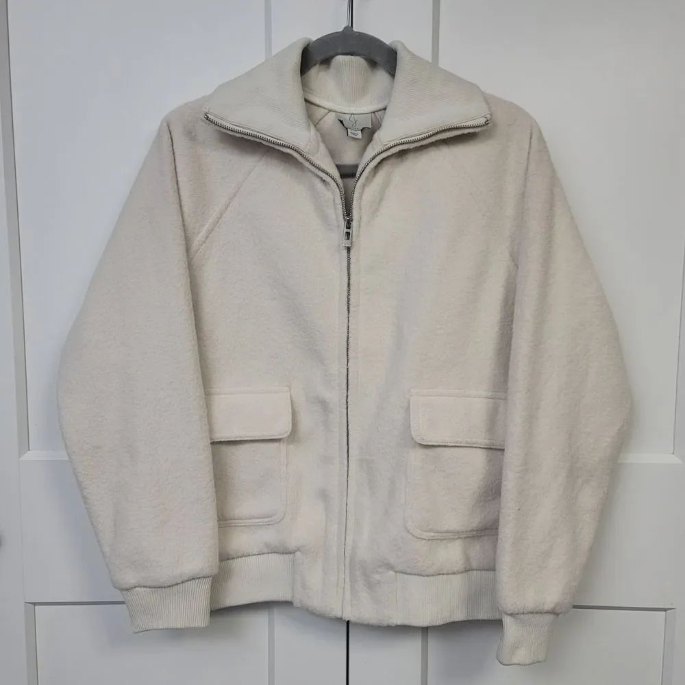 Joie Cream Fleece Zip-Up Jacket